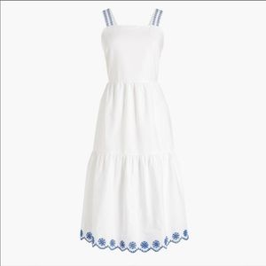 NWOT J Crew Embroidered Scallop Tier Dress